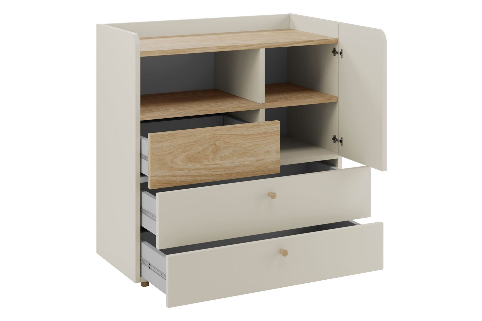 Buhan Lipasto 90 cm - Beige / Ruskea - Säilytys - Säilytyskalusteet - Lipasto
