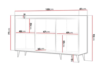 Chiku Lipasto 150 cm - Beige - Säilytys - Säilytyskalusteet - Lipasto