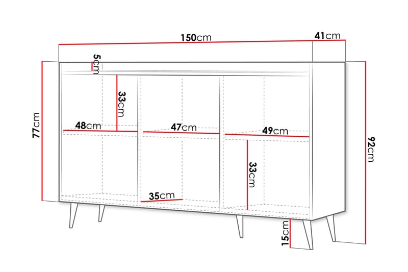 Chiku Lipasto 150 cm - Beige - Säilytys - Säilytyskalusteet - Lipasto