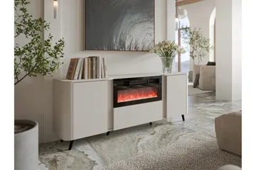 Clement Komero 200 cm - Beige - Sisustustuotteet - Sisustustakka & kamiina - Sisustustakka ilman hormia - Sähkötakka