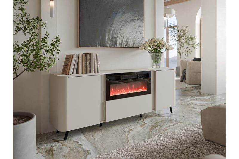 Clement Komero 200 cm - Beige - Sisustustuotteet - Sisustustakka & kamiina - Sisustustakka ilman hormia - Sähkötakka