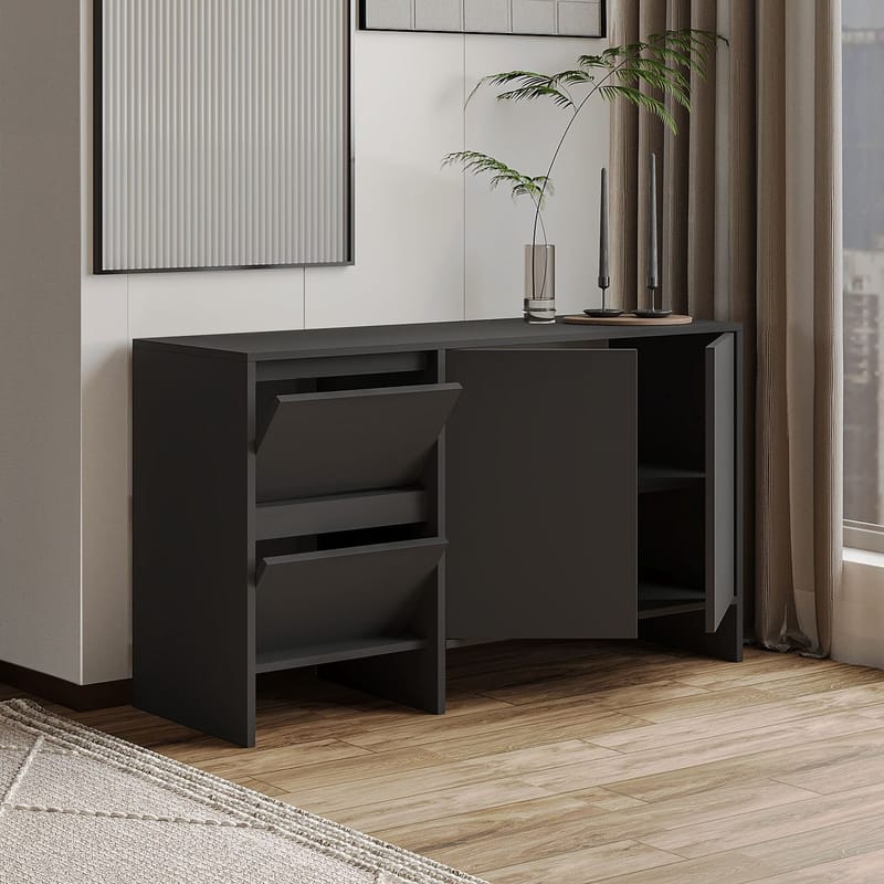 Crala konsolipöytä 130x81,8x44 cm - Antrasiitti - Säilytys - Säilytyskalusteet - Senkki