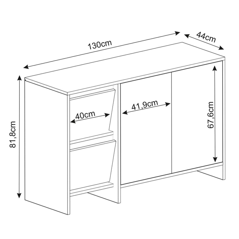 Crala konsolipöytä 130x81,8x44 cm - Antrasiitti - Säilytys - Säilytyskalusteet - Senkki
