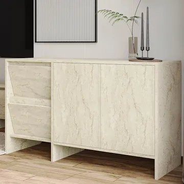 Crala konsolipöytä 130x81,8x44 cm - Travertiini - Säilytys - Säilytyskalusteet - Senkki