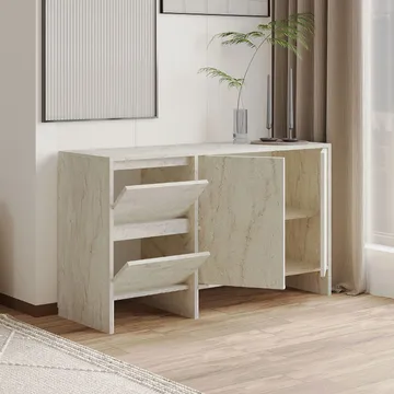 Crala konsolipöytä 130x81,8x44 cm - Travertiini - Säilytys - Säilytyskalusteet - Senkki