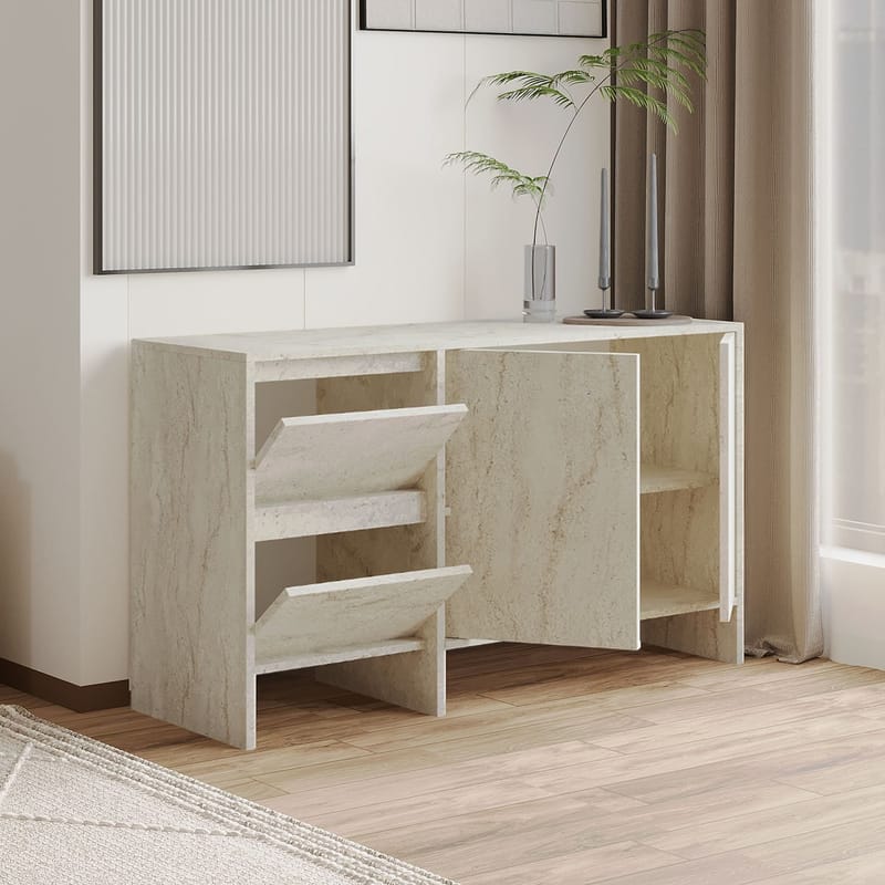 Crala konsolipöytä 130x81,8x44 cm - Travertiini - Säilytys - Säilytyskalusteet - Senkki