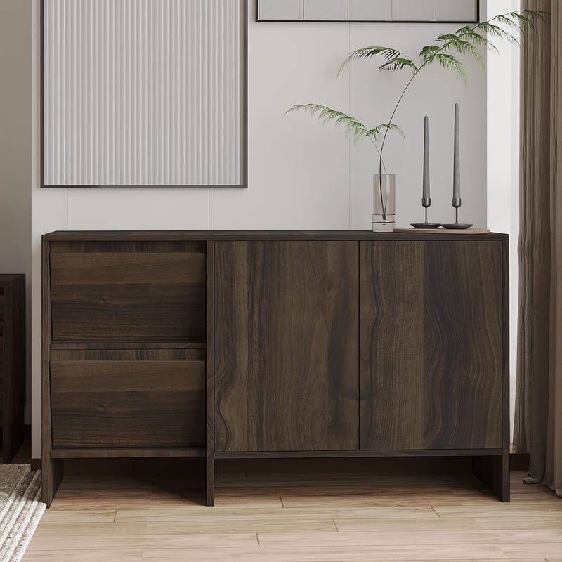 Crala konsolipöytä 130x81,8x44 cm - Walnut - Säilytys - Säilytyskalusteet - Senkki