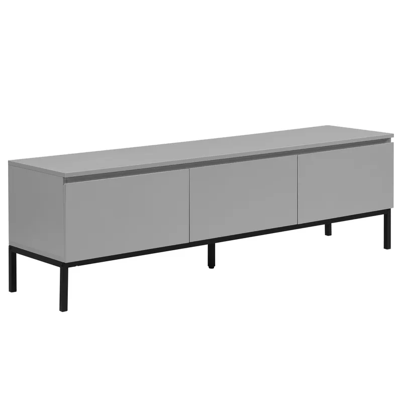 Dorvik TV-taso 150 cm, 3 laatikolla, vaaleanharmaa ja musta