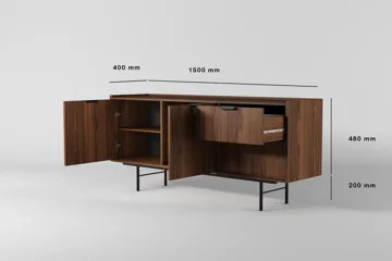Dravo Senkki 68x150 cm - Warmia-pähkinä - Säilytys - Säilytyskalusteet - Senkki