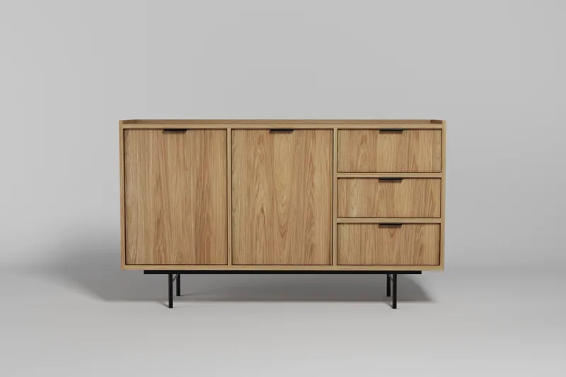Dravo Senkki 90x150 cm - Luonnonhikkori - Säilytys - Säilytyskalusteet - Senkki
