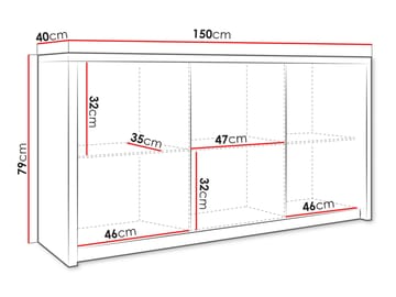 Driva Senkki 150 cm - Musta - Säilytys - Säilytyskalusteet - Senkki