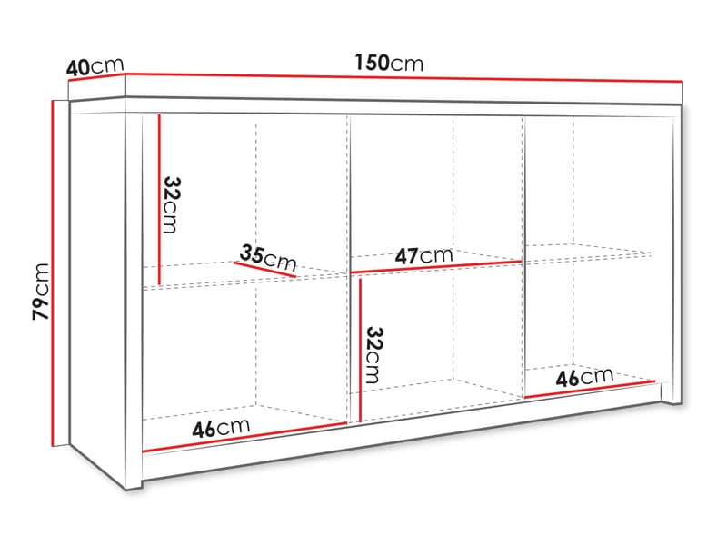 Driva Senkki 150 cm - Valkoinen - Säilytys - Säilytyskalusteet - Senkki