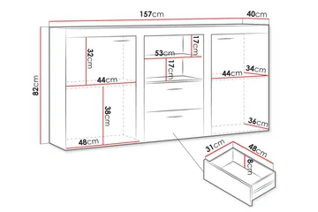 Eirwen Lipasto 157 cm - Luonnonväri - Säilytys - Säilytyskalusteet - Lipasto
