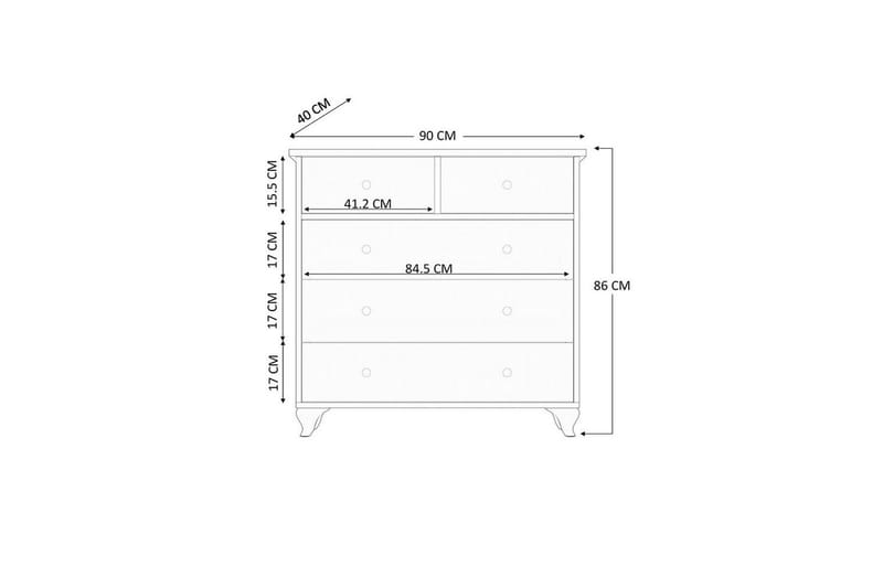 Elyra Kulmalipasto 90 cm - Matta Valkoinen - Säilytys - Säilytyskalusteet - Lipasto