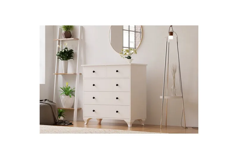 Elyra Kulmalipasto 90 cm - Matta Valkoinen - Säilytys - Säilytyskalusteet - Lipasto