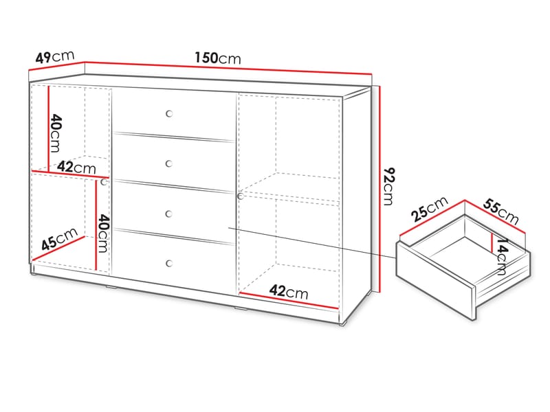 Fayric Lipasto 150 cm - Kashmir - Säilytys - Säilytyskalusteet - Lipasto
