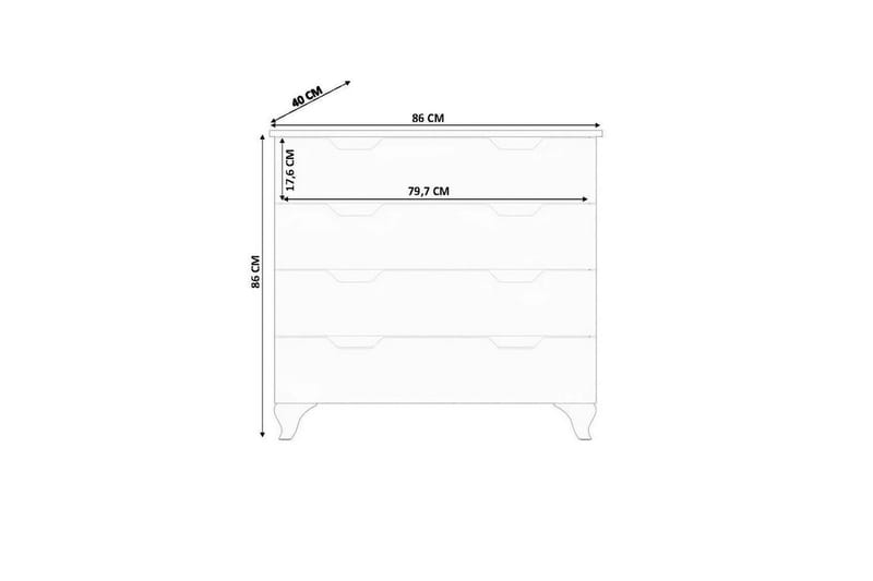 Feylor Kulmalipasto 86 cm - Matta Valkoinen - Säilytys - Säilytyskalusteet - Lipasto