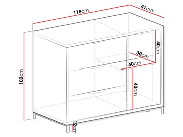 Fonti senkki 118 cm - Ruskea|musta - Säilytys - Säilytyskalusteet - Lipasto