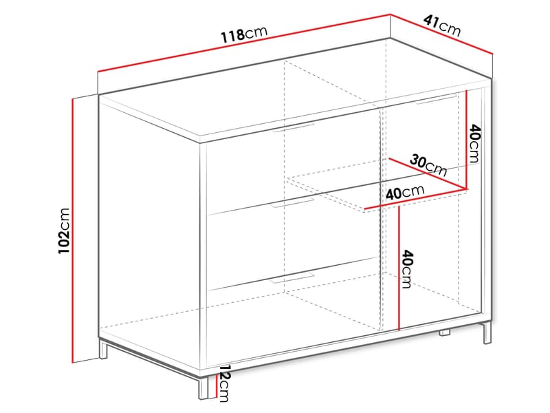 Fonti senkki 118 cm - Ruskea|musta - Säilytys - Säilytyskalusteet - Lipasto