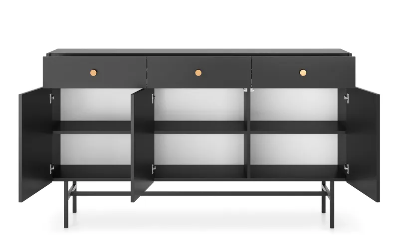 Francisca Lipasto 155 cm - Musta - Säilytys - Säilytyskalusteet - Lipasto