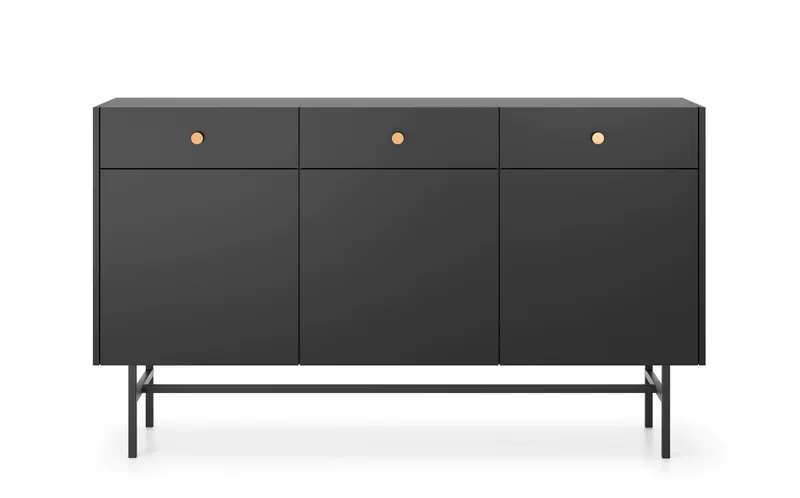 Francisca Lipasto 155 cm - Musta - Säilytys - Säilytyskalusteet - Lipasto