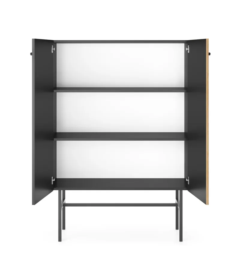 Francisca Lipasto 93 cm - Musta/Tammi - Säilytys - Säilytyskalusteet - Lipasto