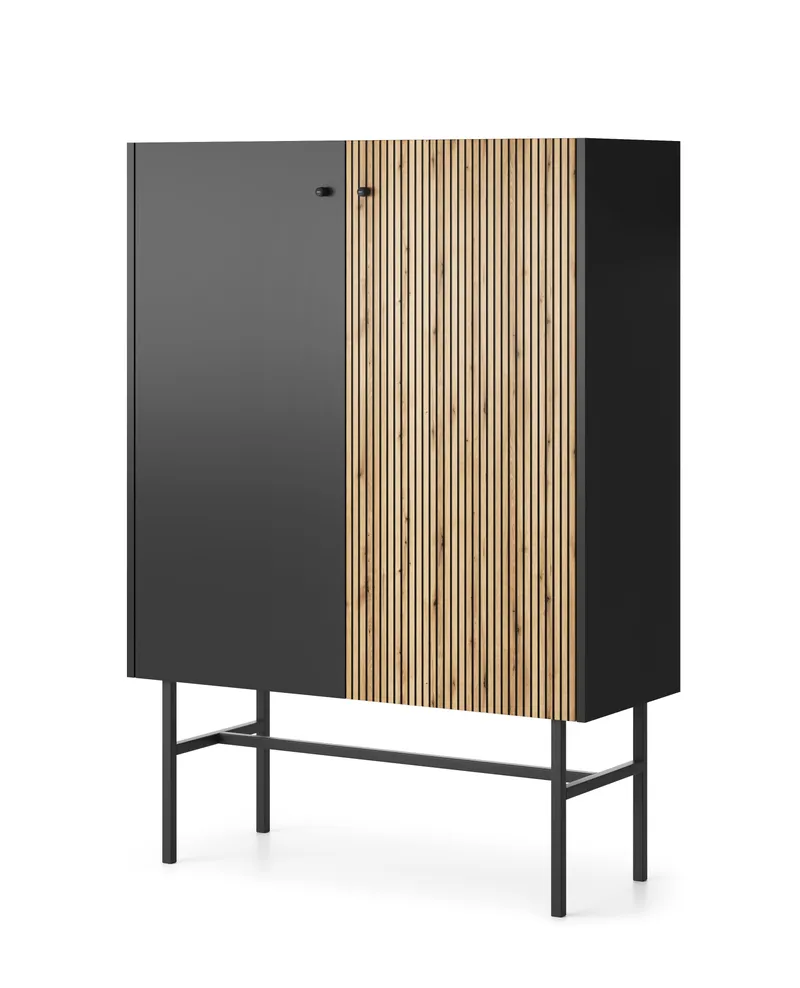 Francisca Lipasto 93 cm - Musta/Tammi - Säilytys - Säilytyskalusteet - Lipasto