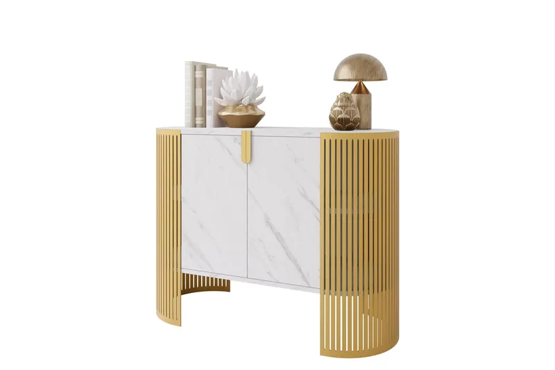 Friend Senkki 120x40 cm - Kulta/Valkoinen - Säilytys - Säilytyskalusteet - Senkki