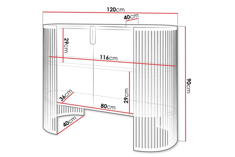 Friend Senkki 120x40 cm - Musta/Ruskea - Säilytys - Säilytyskalusteet - Senkki
