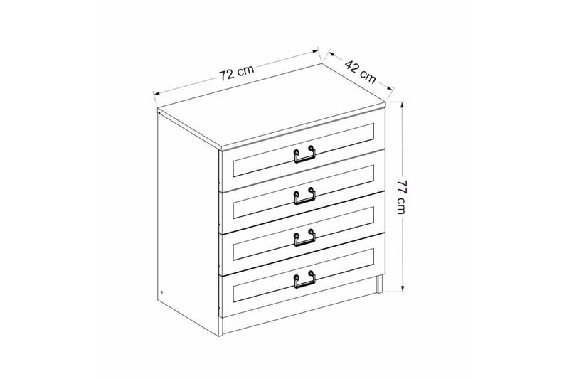 Fruitland Kulmalipasto 72 cm - Valkoinen - Säilytys - Säilytyskalusteet - Lipasto