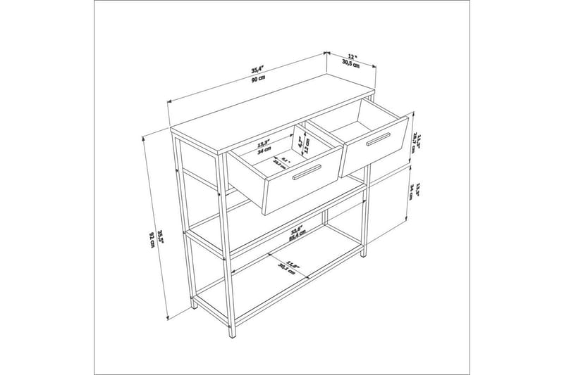 Fynlor Lipasto 90 cm - Valkoinen - Säilytys - Säilytyskalusteet - Lipasto