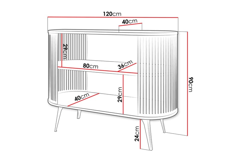 Galia Senkki 120x40 cm - Musta - Säilytys - Säilytyskalusteet - Senkki
