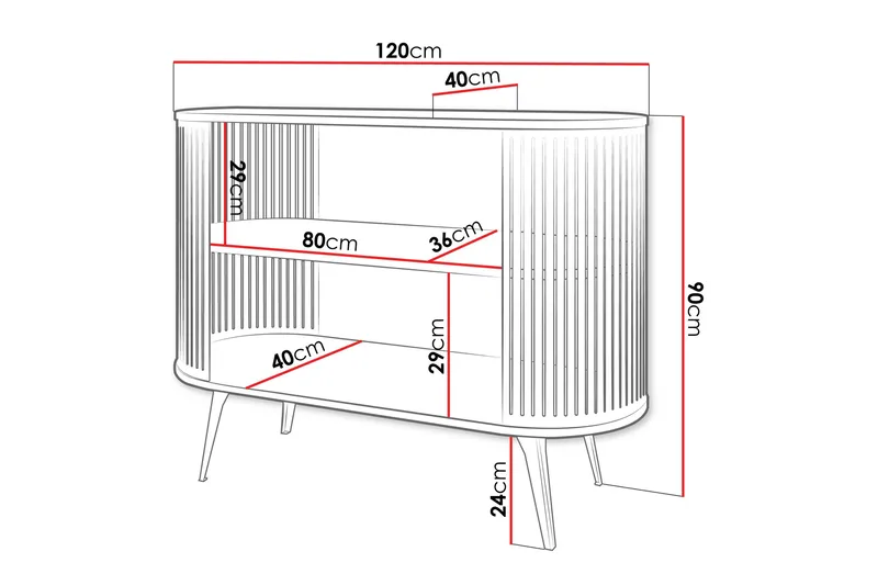 Galia Senkki 120x40 cm - Rosa/Harmaa - Säilytys - Säilytyskalusteet - Senkki