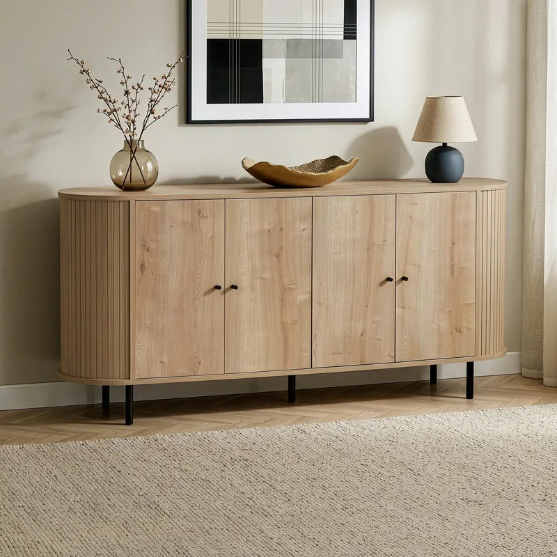 Haulover Konsolipöytä 180 cm - Sapphire Oak/Musta - Säilytys - Säilytyskalusteet - Senkki