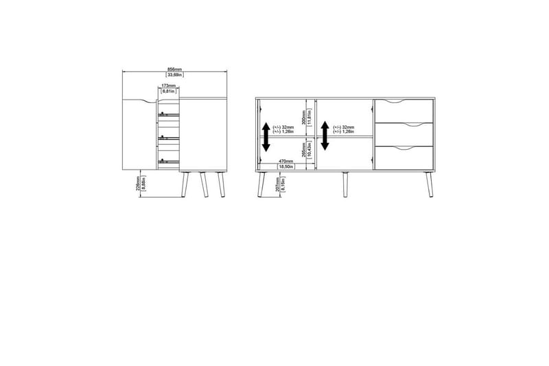 Hostafranc Senkki 147,2x39,1 cm - Luonnonväri - Säilytys - Säilytyskalusteet - Senkki
