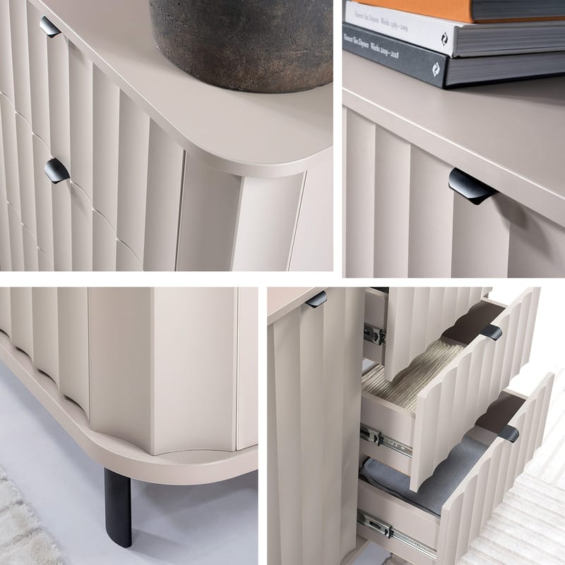 Joriel senkki 111 cm - Beige|musta - Säilytys - Säilytyskalusteet - Lipasto