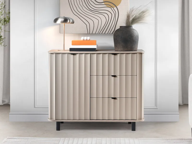 Joriel senkki 111 cm - Beige|musta - Säilytys - Säilytyskalusteet - Lipasto