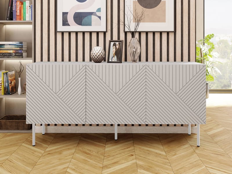 kaappi NO_BRAND Lipasto ART DECO 3D 150 beige - Säilytys - Säilytyskalusteet - Senkki