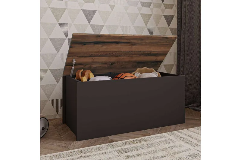 Kamiloba Kulmalipasto 90 cm - Antrasiitti/Pähkinä - Säilytys - Säilytyskalusteet - Lipasto