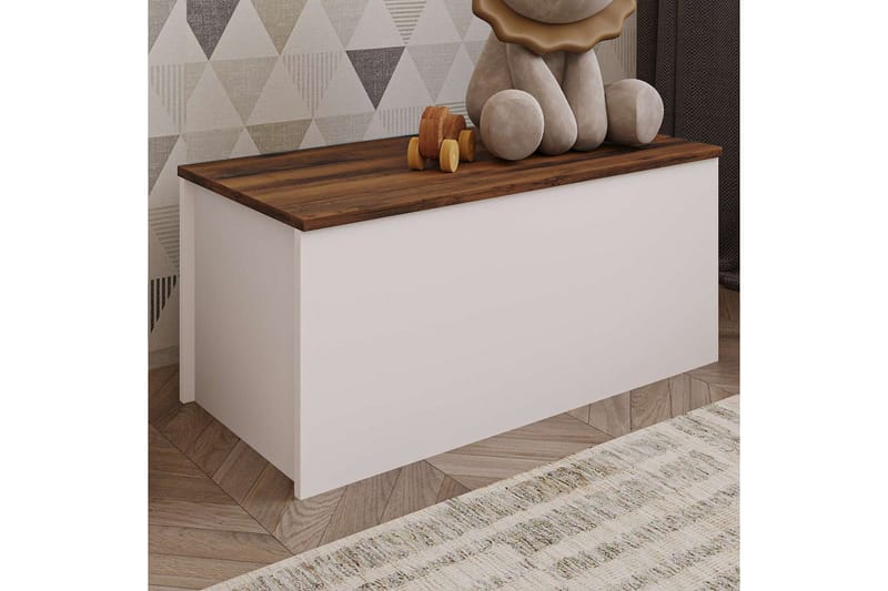 Kamiloba Kulmalipasto 90 cm - Valkoinen/Pähkinä - Säilytys - Säilytyskalusteet - Lipasto