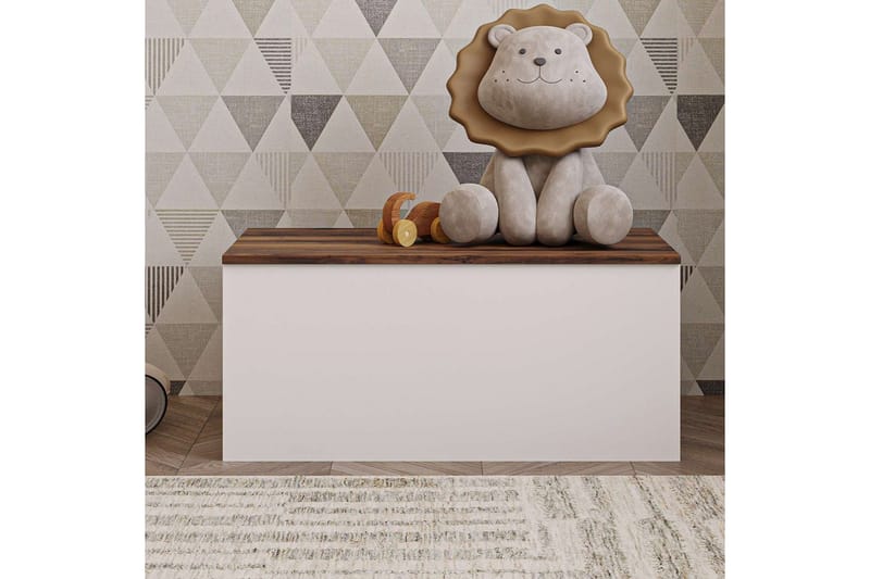 Kamiloba Kulmalipasto 90 cm - Valkoinen/Pähkinä - Säilytys - Säilytyskalusteet - Lipasto