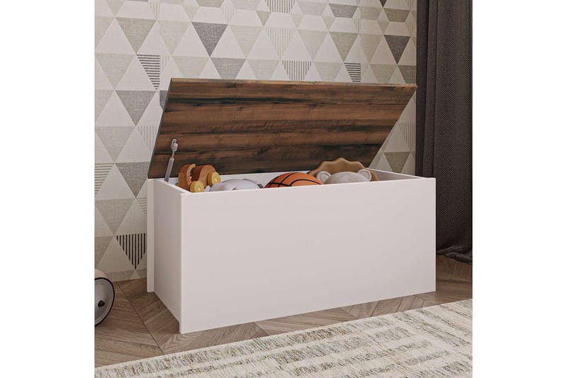 Kamiloba Kulmalipasto 90 cm - Valkoinen/Pähkinä - Säilytys - Säilytyskalusteet - Lipasto