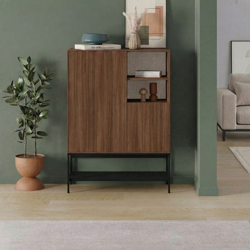 Kenvor senkki 90x125x40 cm - Milano Walnut, Wood Black, Musta - Säilytys - Säilytyskalusteet - Senkki