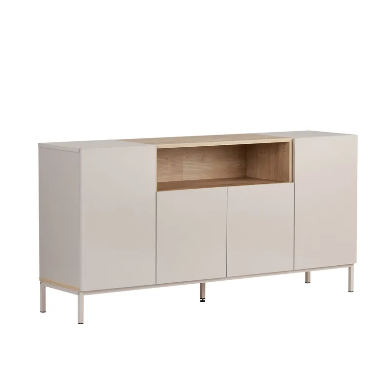 Konsolipöytä Nordure Rialto (160 x 80 x 40 cm) Hiekkakivi safiiri tammi, Sandstone ja Sapphire Oak