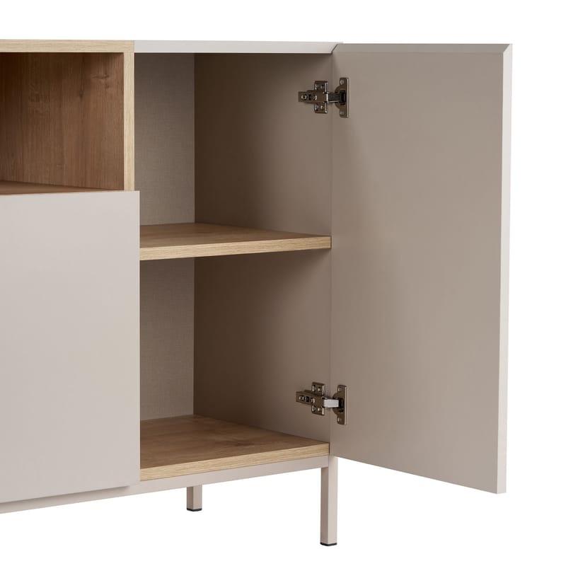 Konsolipöytä Nordure Rialto (160 x 80 x 40 cm) Hiekkakivi safiiri tammi - Sandstone ja Sapphire Oak - Säilytys - Säilytyskalusteet - Senkki