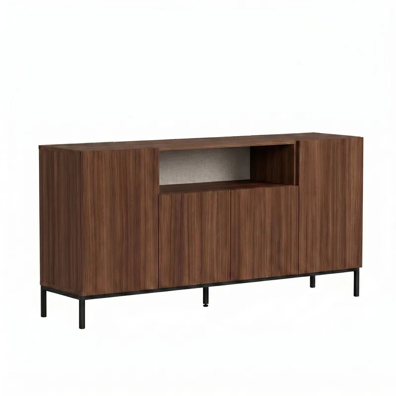 Konsolipöytä Nordure Rialto (160 x 80 x 40 cm) Milano pähkinä musta, Milano Walnut ja musta