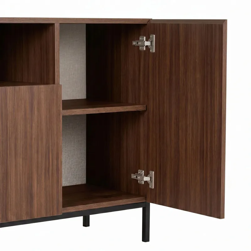 Konsolipöytä Nordure Rialto (160 x 80 x 40 cm) Milano pähkinä musta - Milano Walnut ja musta - Säilytys - Säilytyskalusteet - Senkki