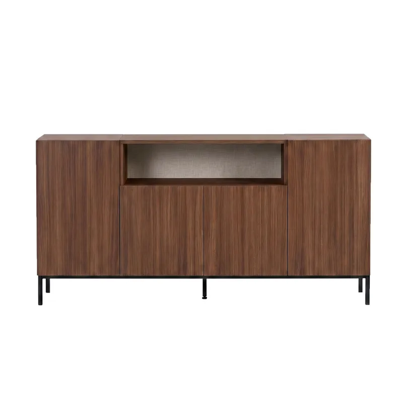 Konsolipöytä Nordure Rialto (160 x 80 x 40 cm) Milano pähkinä musta - Milano Walnut ja musta - Säilytys - Säilytyskalusteet - Senkki