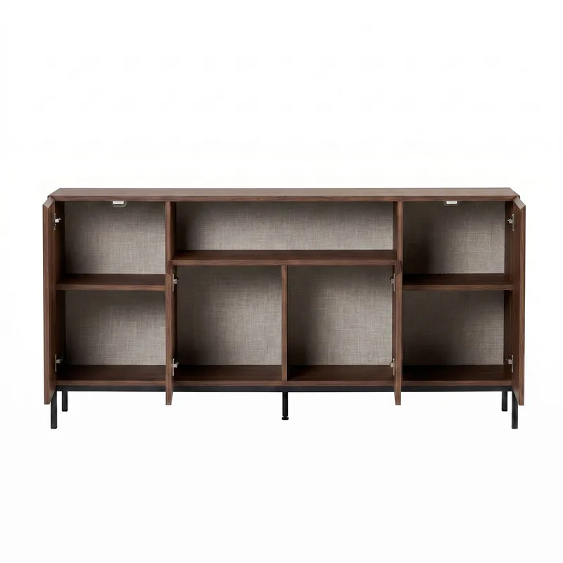 Konsolipöytä Nordure Rialto (160 x 80 x 40 cm) Milano pähkinä musta - Milano Walnut ja musta - Säilytys - Säilytyskalusteet - Senkki