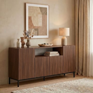 Konsolipöytä Nordure Rialto (160 x 80 x 40 cm) Milano pähkinä musta - Milano Walnut ja musta - Säilytys - Säilytyskalusteet - Senkki